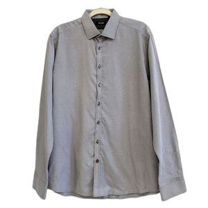 Sand Copenhagen‎ Mens 44 US Large Casual Shirt Button Up Black White 100% Cotton